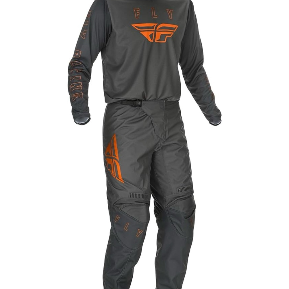 Fly Racing Gray and Orange Motocross Gear Set